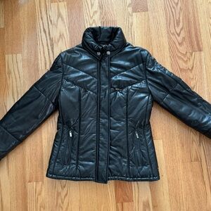 Gucci 1998 Lambskin Leather Women's Black Quilted Jacket 46